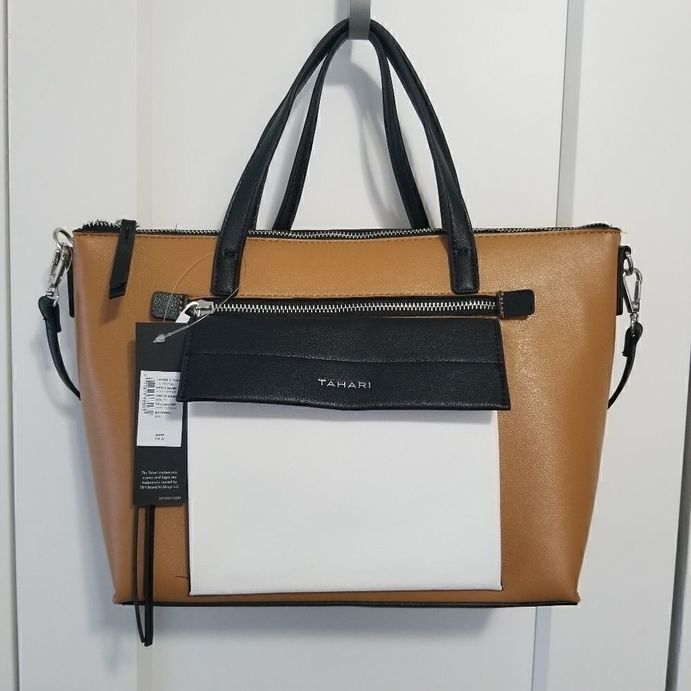 Tahari utility satchel handbag 